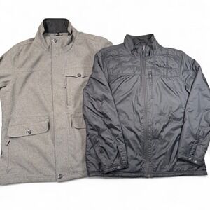 LL Bean Sweater‎ Fleece 3-in-1 Jacket Mens Large Gray